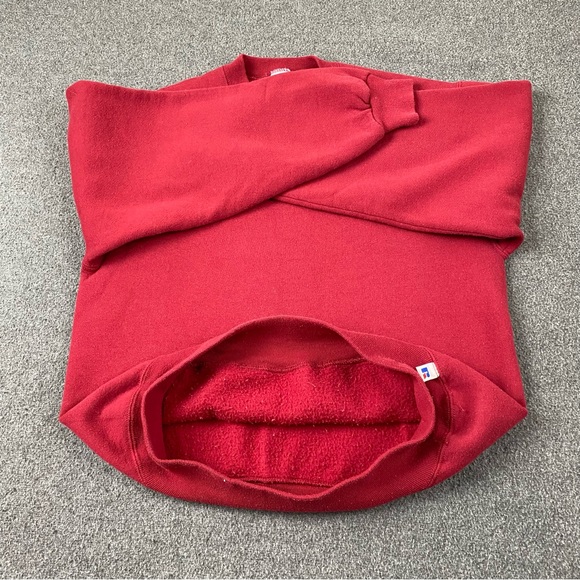 Vintage Russell Athletic Made In USA Red Crewneck Pullover Sweatshirt Adult M - Picture 5 of 9